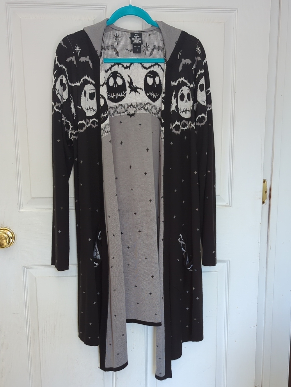 Torrid Nightmare Before Christmas Black Hooded Open Front Cardigan